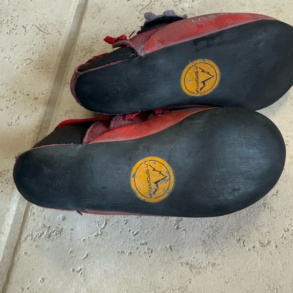 La Sportiva Red and Black Climbing Shoes